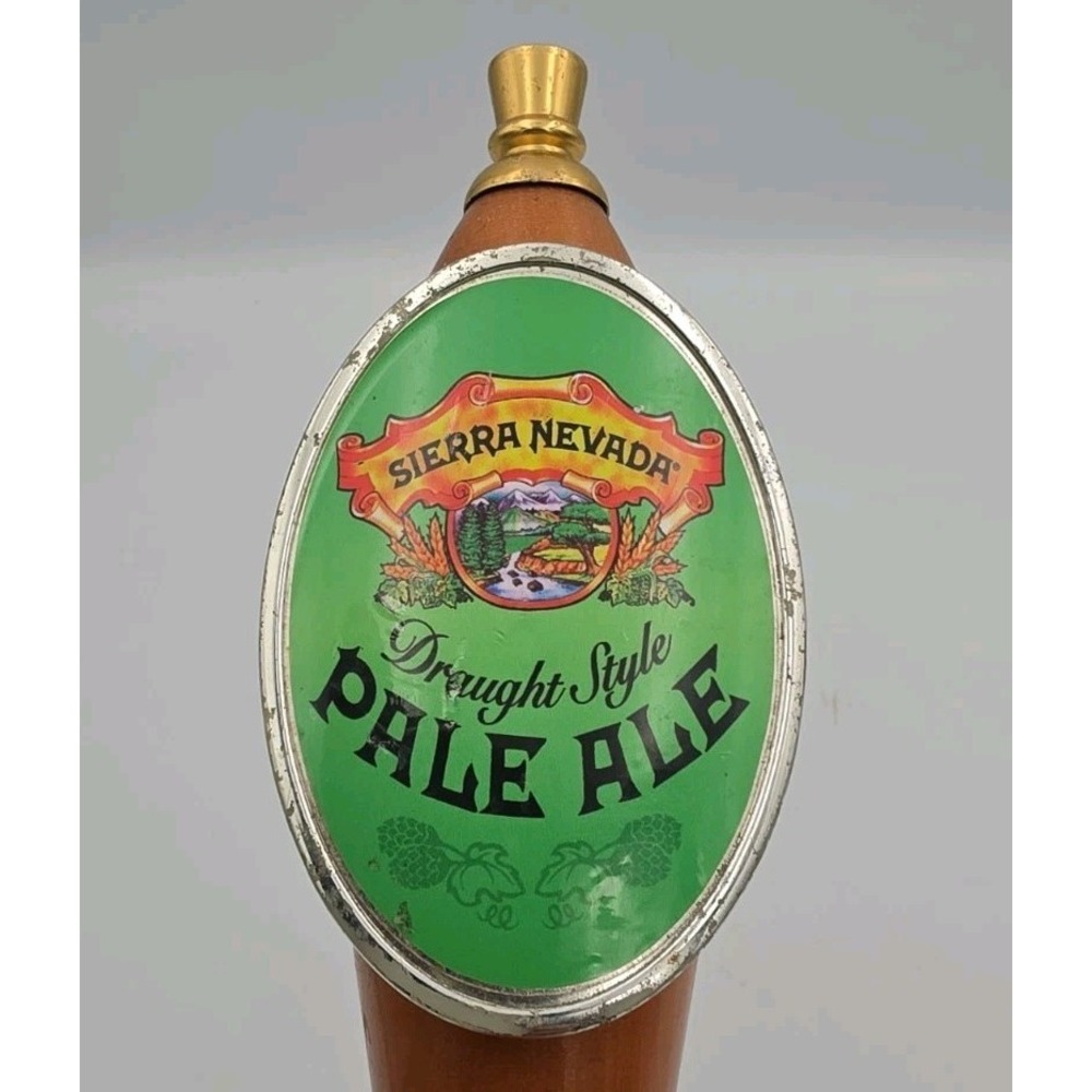 Sierra Nevada Draught Style Pale Ale Tap Handle Wooden Beer Keg Knob Collectible